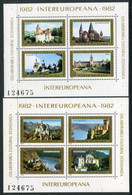 ROMANIA 1982 INTEREUROPA: Castles  Blocks MNH / ** .  Michel Blocks 186-187 - Blocchi & Foglietti