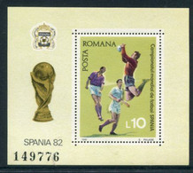 ROMANIA 1981 Football World Cup Block MNH / ** .  Michel Block 184 - Blocks & Sheetlets