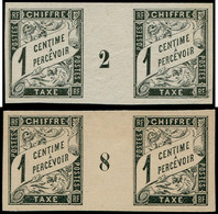 (*) COLONIES GENERALES - Taxe - 1, Paire Millésime "8" Et  "2": 1c. Noir - Other & Unclassified