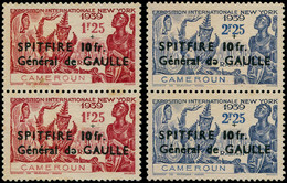 (*) CAMEROUN - Poste - 245/46 + 245b/46b, En Paires, "E" Renversé Dans "DE" (246 Oxydation): Spitfire - De Gaulle - Other & Unclassified