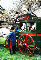 CPSM   Folklore Normand  Pont L'évèque  Et Damoiselle Du Tournoi   Fiacre - Taxis & Fiacres