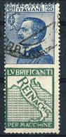 Pubblicitari 1924-25, Sassone N. 7, C. 25 Azzurro E Verde, Usato, Cat. €130 - Reclame