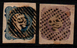 PORT007- PORTUGAL - KING PEDRO V. SC#:6,8. STRAIGHT HAIR-USED. SCV (2005):USD$ 115.00 - Used Stamps