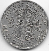 *great Britain 1/2 Crown   1939  Km 856    Vf - K. 1/2 Crown