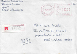 Portugal , 1990 , Mechanical Postmark 8125 QUARTEIRA , Registration Label VILAMOURA - Sonstige & Ohne Zuordnung