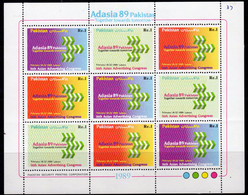 Pakistan 1989 'Adasia' '89 Advertising Congress Sheetlet Of 9, MNH, SG 758/60 (E) - Pakistan