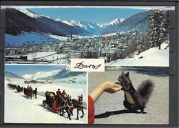 Switzerland, Davos, Carriage, Squirrel, Good Stamps "Pro Juventute", 1976. - GR Grisons