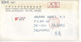 China - Registered Cover Sent To Denmark. # 496 # - Poste Aérienne