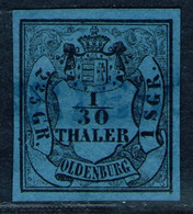 Blauer Einzeiler FRIESOYTHE Auf 1/10 Thaler Blau - Oldenburg Nr. 2 I - Tadellos - Oldenburg