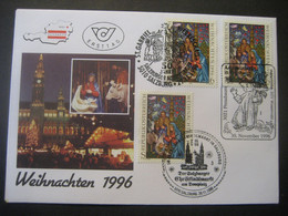 Österreich- Advent 29.11.1996  FDC Beleg In Kombi Mit 2 SSTp Salzburg Sondermarken Und -stempel - 1991-00 Covers