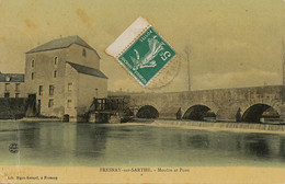 Moulin à Eau Et Pont  à Fresnay Sur Sarthe   . Water Mill . Leger Pli - Water Mills