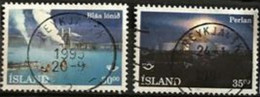 Islande Paysages De Nuit Blue Lagon  1990 ???  2 Tp Obli - Autres & Non Classés