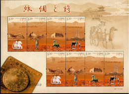 China P.R. 2012 Mi# 4378-4381 Zd-Kleinbogen ** MNH - Sheet Of 8 - The Silk Road - Unused Stamps