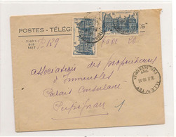 1947 ENVELOPPE DE ILLE S/TET POUR PERPIGNAN - Covers & Documents