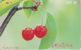 Télécarte JAPON / NTT 411-015 ** ONE NOTCH  **- TBE - Fruit Cerise - Cherry - JAPAN Phonecard - Levensmiddelen