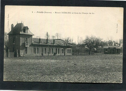 CPA - FRIVILLE - Maison NIEBLING Et Gare Du Chemin De Fer, Animé - Friville Escarbotin