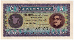 RARE BANGLADESH , 5 TAKA 1972 , P-7 , FIRST ISSUE , UNC - Bangladesh