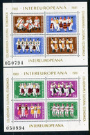 ROMANIA 1981 INTEREUROPA: Folk Dances Blocks MNH / ** .  Michel Blocks 178-79 - Unused Stamps