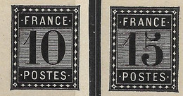 France Essai De L'imprimerie Nationale 10 Et 15c Noir Cote 520€. - Sonstige & Ohne Zuordnung