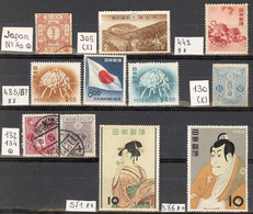 Japon: Lot Neuf Et Oblitéré  11 Timbres - Collezioni & Lotti