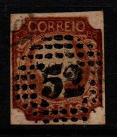 PORT016- PORTUGAL - KING PEDRO V. SC#:9f. CURLED HAIR- USED -SCV (2005):USD$ 92.50 - Used Stamps