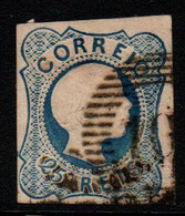 PORT022- PORTUGAL - KING PEDRO V. SC#:10. CURLED HAIR- USED -SCV (2005):USD$ 13.50 - Used Stamps