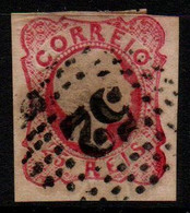 PORT028- PORTUGAL - KING PEDRO V. SC#:11. CURLED HAIR- USED -SCV (2005):USD$ 6.50 - Used Stamps