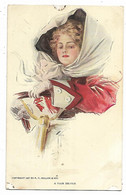 CPA ILLUSTRATION, " A FAIR DRIVER ", PORTRAIT FEMME D'APRES HARRISON FISHER, COPYRIGHT BY P.F. COLIIER & SON - Fisher, Harrison