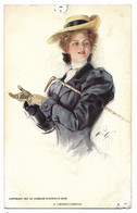 CPA ILLUSTRATION, " A THOROUGHBRED ", PORTRAIT FEMME D'APRES HARRISON FISHER, COPYRIGHT BY CHARLES SCRIBNER'S SONS - Fisher, Harrison