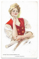 CPA ILLUSTRATION, " A TENNIS CHAMPION ", PORTRAIT FEMME D'APRES HARRISON FISHER, COPYRIGHT BY CHARLES SCRIBNER'S SONS - Fisher, Harrison