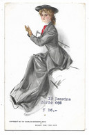 CPA ILLUSTRATION, " READY FOR THE RUN ", PORTRAIT FEMME D'APRES HARRISON FISHER ? COPYRIGHT BY CHARLES SCRIBNER'S SONS - Fisher, Harrison