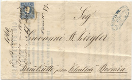 Österreich Brief Mit Inhalt Von Treviso 15 Soldi Nach Kreuzhütte Klentsch Böhmen über Prag 1860 - Storia Postale