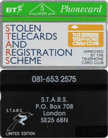 UK - BT - L&G - BTG-021A - Stolen Telecard Scheme (S.T.A.R.S Limited Issue) - 152F - 5Units, Mint Rare!! - BT Emissions Générales