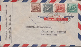 1947. ISLAND.5, 10, 25 And 50 Aur Fish On Cover To REYKJAVIK 26. XII. 47 TO Schweiz. ... () - JF366948 - Lettres & Documents