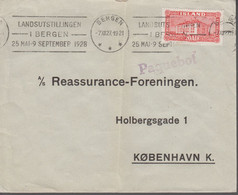 1927. ISLAND. 20 Aur REYKJAVIK. View On Ship Mail Cover To København Cancelled Paqueb... () - JF366952 - Lettres & Documents