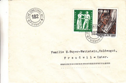 Suisse - Lettre Militaire De 1940 - Oblit Feldpost Stab Territorial Bat - Exp Vers Freudwill - Avec 2 Timbres - Aviateur - Otros & Sin Clasificación