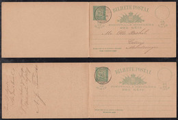 Portugal PONTA DELGADA 1895 Question/reply Stationery Postcard To Cetinje Montenegro - Ponta Delgada