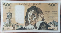 Billet 500 Francs PASCAL 4 - 10 - 1973 FRANCE L.31 - 500 F 1968-1993 ''Pascal''
