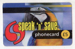 ROYAUME-UNI Prepaye  SPEAKE 'N' SAVE  PERROQUET Date 07/1998 - Parrots