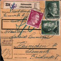 ! 1942 Hainewalde, Oberlausitz Nach Hainichen, Sachsen, Paketkarte, Deutsches Reich, 3. Reich - Brieven En Documenten