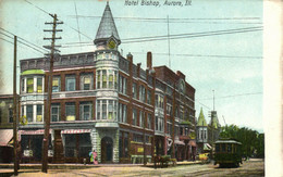 PC CPA US, IL, AURORA, HOTEL BISHOP 1914, VINTAGE POSTCARD (b8218) - Aurora (Ilinois)