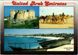 PC CPA U.A.E. FUJAIRA CAMELS JAMAIRA BEACH DUBAI REAL PHOTO POSTCARD (b16393) - Emiratos Arábes Unidos