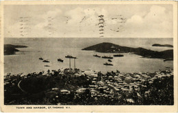 PC CPA U. S. VIRGIN ISLANDS, ST. THOMAS, TOWN AND HARBOR, (b22523) - Virgin Islands, US