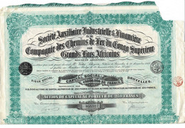 Compagnie Des Chemins De Fer Du Congo Supérieur Aux Grands Lacs Africains, Action 250 Francs -N°058127 - A - C