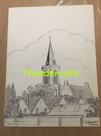 ORIGINELE GROTE TEKENING DOOR PAUL GHYSELEN GHIJSELEN 1989 OOSTKERKE ST VEERLEKERK - Dessins