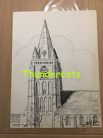 ORIGINELE GROTE TEKENING DOOR PAUL GHYSELEN GHIJSELEN 1990 SCHORE O L VROUWKERK - Dessins