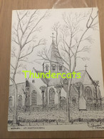 ORIGINELE GROTE TEKENING DOOR PAUL GHYSELEN GHIJSELEN 1990 WERKEN ST MARTINUSKERK - Dessins