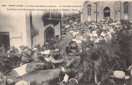 29-PONT-AVEN- LA FÊTE DES FLEURS D'AJONCS, LA CHARETTE D'AJONCS, LA REINE ET SES DEMOISELLES D'HONNEUR ... - Pont Aven