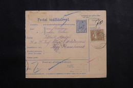 HONGRIE - Bulletin De Colis Postal En 1917 Pour Un Soldat - L 73890 - Postpaketten