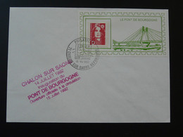 Lettre Avec Vignette Porte Timbre Pont De Bourgogne 71 Chalon Sur Saone 1992 (ex 2) - Lettres & Documents